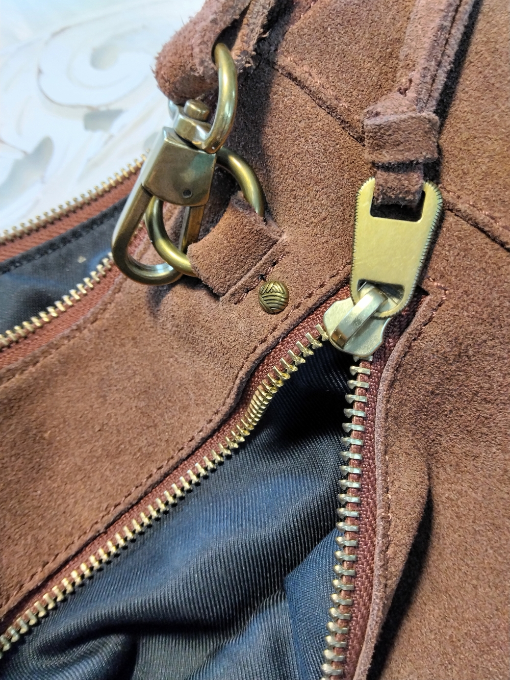 The Sak Tan Suede Crossbody Bag with Stud Accents - Picture 9 of 12
